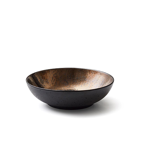 BITZ 10975 Speiseschüssel Salatschüssel Rund Steingut Schwarz, Bronze 1 Stück(e)