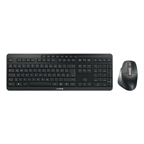 CHERRY Stream desktop ultimate Tastatur Maus enthalten Heimbüro USB + RF Wireless + Bluetooth QWERTZ Deutsch Schwarz