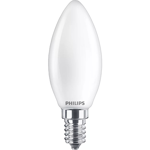 Philips Filament-Kerzenlampe, B35 E14, Milchglas, 40 W