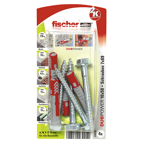 Fischer 535216 Schraubanker/Dübel 4 Stück(e) Schrauben- & Dübelsatz 100 mm