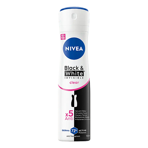 NIVEA Black & White Invisible Clear Deo Spray Frauen Spray-Deodorant 150 ml 1 Stück(e)