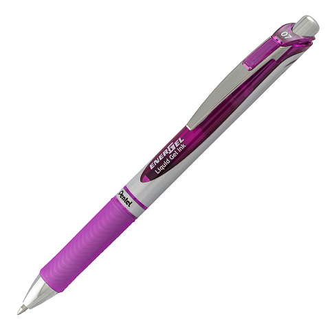 Pentel EnerGel Fettdruck Ausziehbarer Gelschreiber Blau, Orange, Rose, Violett 4 Stück(e)