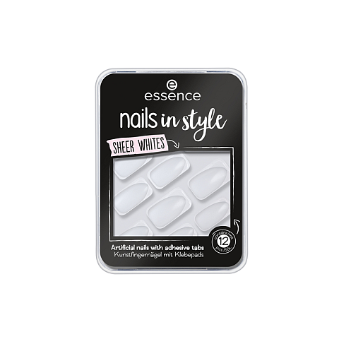Essence nails in style Fingernägel Transparent, Weiß Muster 12 Stück(e) Sichtverpackung