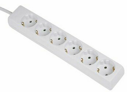 Hama 00030529 Verlängerungskabel 1,4 m 6 AC-Ausgänge Weiß