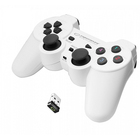 Esperanza EGG108W Gaming-Controller Schwarz, Weiß RF Gamepad Analog / Digital PC, Playstation 3