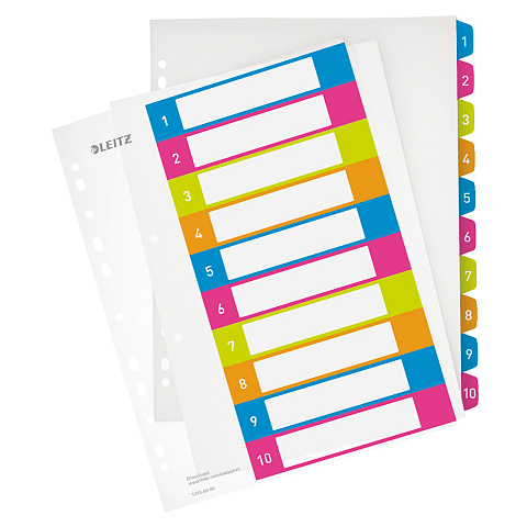 Leitz 12430000 Tab-Register Numerischer Registerindex Polypropylen (PP) Mehrfarbig