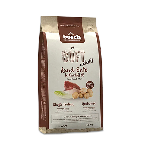 bosch Tiernahrung 4015598009201 Hunde-Trockenfutter 1 kg Adult Ente, Kartoffel
