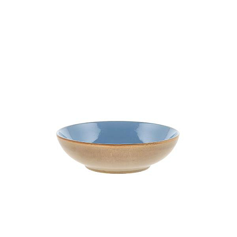 BITZ 26845 Pasta-Schüssel 1 l Rund Steingut Blau, Holz
