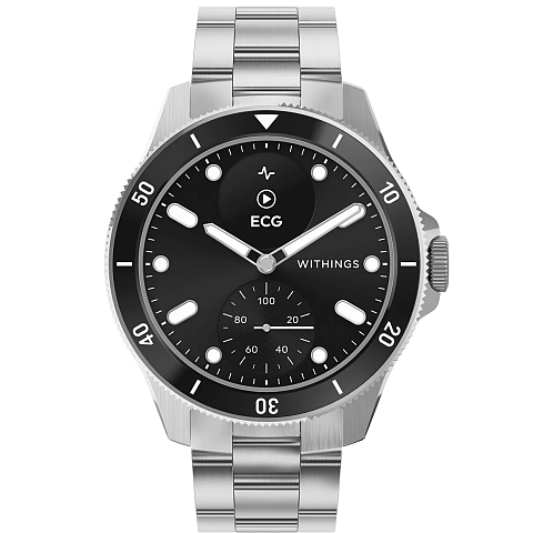 Withings ScanWatch Nova 1,6 cm (0.63") OLED 42 mm Hybrid Schwarz, Edelstahl GPS