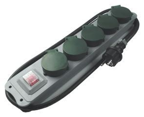 REV 00125053 Spannungsschutz Schwarz 5 AC-Ausgänge 250 V 1,5 m