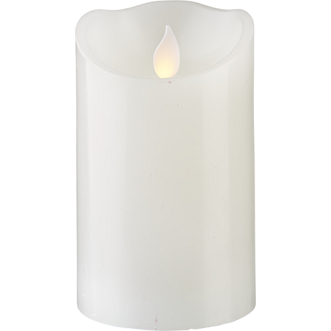 Star Trading LED-Kerze Twinkel Wachs 7,5x7,5x12,5cm weiß
