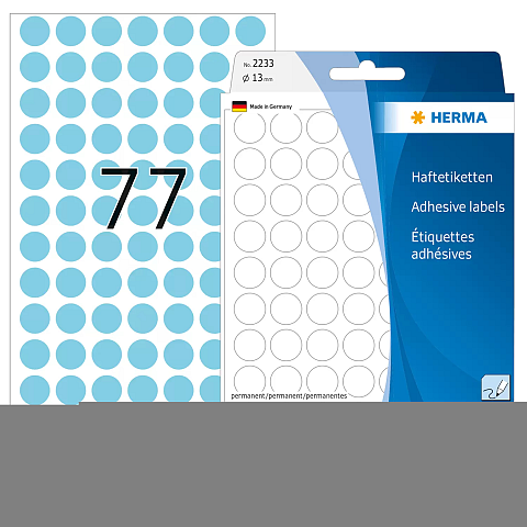 HERMA Vielzwecketiketten/Farbpunkte Ø 13 mm rund blau Papier matt Handbeschriftung 2464 St.