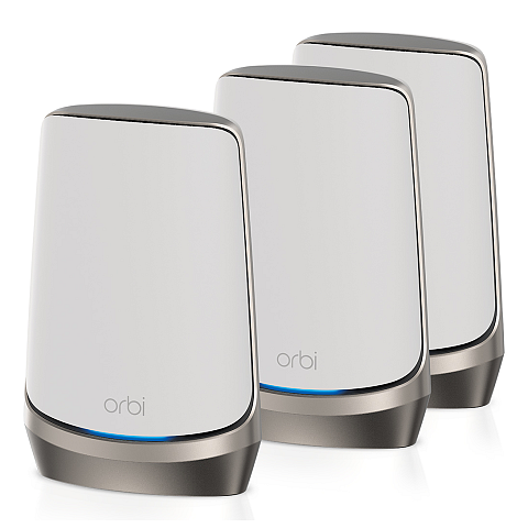 NETGEAR Orbi Quad-band RBKE963 AXE11000 WiFi 6E Mesh System Quad-band (2.4 GHz / 5 GHz-1 / 5 GHz-2 / 6 GHz) Wi-Fi 6 (802.11ax) Grau, Weiß 16 Intern