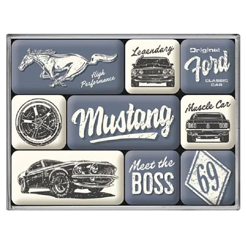 Nostalgic Art Ford Mustang Kühlschrankmagnet Mehrfarbig 9 Stück(e)