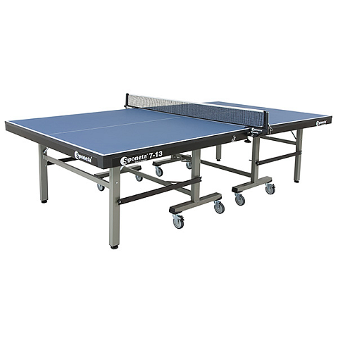 Sponeta S 7-13 Tischtennisplatte Rollaufsatz (2 Tabletops & 2 Fahrwerke) Aluminium, Blau, Grau Spanholzplatte
