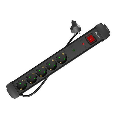 Lanberg SP1-05F-0150-BK Verlängerungskabel 1,5 m 5 AC-Ausgänge Drinnen Schwarz