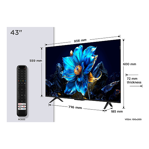 TCL P79K 43P79K Fernseher 109,2 cm (43") 4K Ultra HD Smart-TV WLAN Metallisch 430 cd/m²