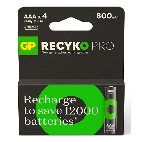 GP Batteries ReCyko Pro GPRCP80AAA174C4 Haushaltsbatterie Wiederaufladbarer Akku AAA Nickel-Metallhydrid (NiMH)