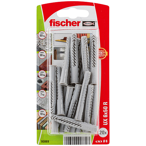 Fischer 90869 Schraubanker/Dübel 20 Stück(e) Schrauben- & Dübelsatz 50 mm