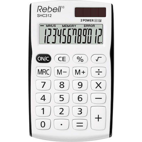 Rebell SHC312 Taschenrechner Tasche Einfacher Taschenrechner Schwarz, Weiß