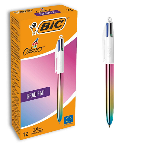 BIC 511034 Kugelschreiber Schwarz, Blau, Grün, Rot Clip-on-Einziehkugelschreiber Medium 12 Stück(e)