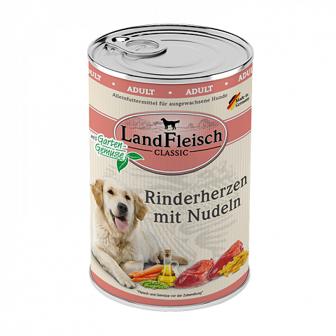 Landfleisch 9115878 Hunde-Dosenfutter Rind, Nudel, Gemüse Adult 400 g
