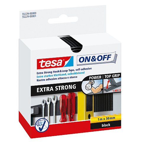 TESA 55229-00000-02 Klettverschluss Schwarz 1 Stück(e)
