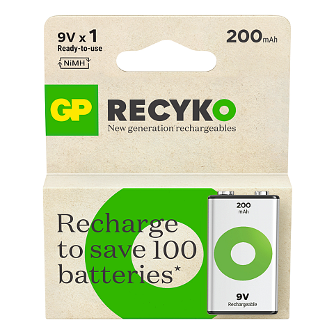 GP Batteries ReCyko Pro GPRCK20R8H150C1 Haushaltsbatterie Wiederaufladbarer Akku 9V Nickel-Metallhydrid (NiMH)