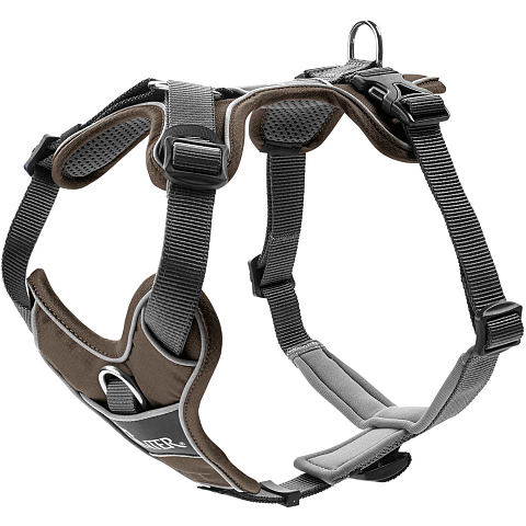 Hunter 68895 Hunde-/Katzengeschirr L Braun, Grau Nylon, Polyester Hund Zuggeschirr