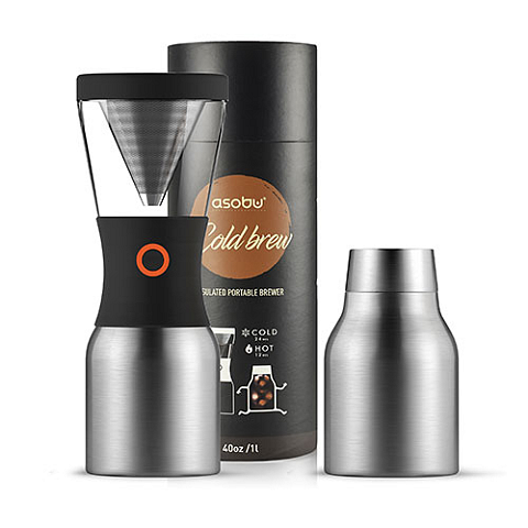 Asobu Cold Brew Kaltbrüh-Kaffeemaschine Schwarz, Silber