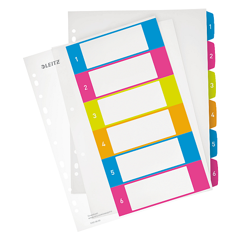 Leitz 12420000 Tab-Register Numerischer Registerindex Polypropylen (PP) Mehrfarbig