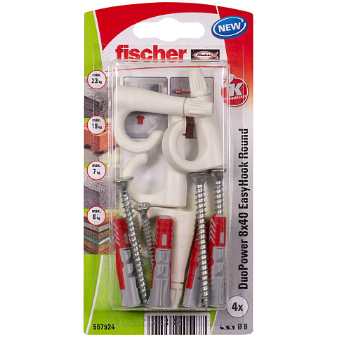 Fischer 557924 Schraubanker/Dübel 4 Stück(e) Schrauben- & Dübelsatz 40 mm