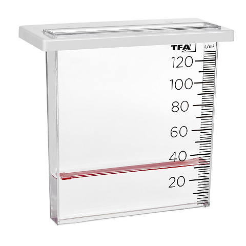 TFA-Dostmann 47.1014 Regenmesser 12 cm Transparent, Weiß