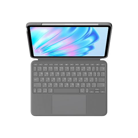 Logitech Combo Touch QWERTZ Schweiz Smart Connector Grau