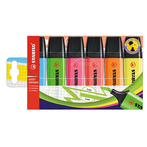 STABILO BOSS ORIGINAL Marker 6 Stück(e) Meißel Multi