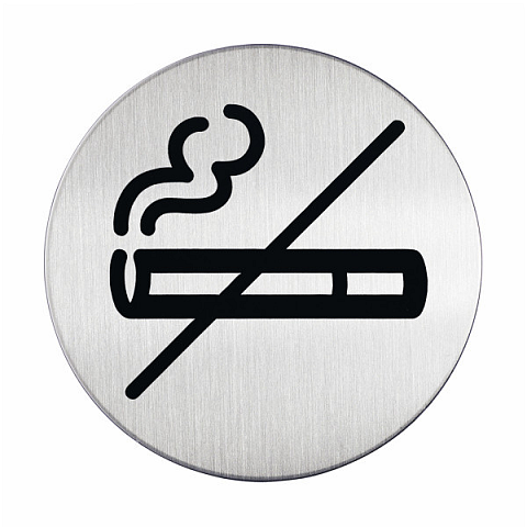 Durable Picto "No Smoking" Rund Silber Edelstahl