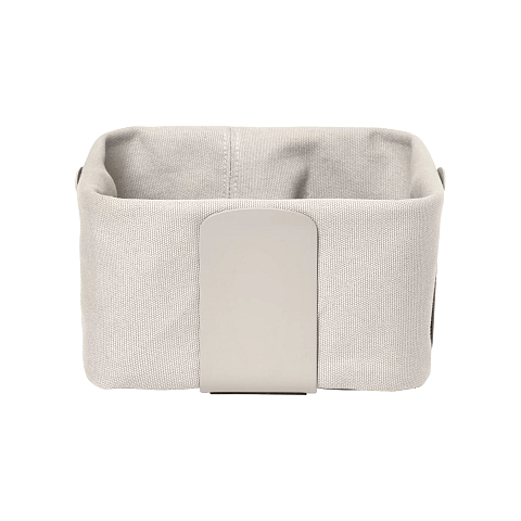 Blomus 64206 Brotkorb Quadratisch Baumwolle, Stahl Cremefarben