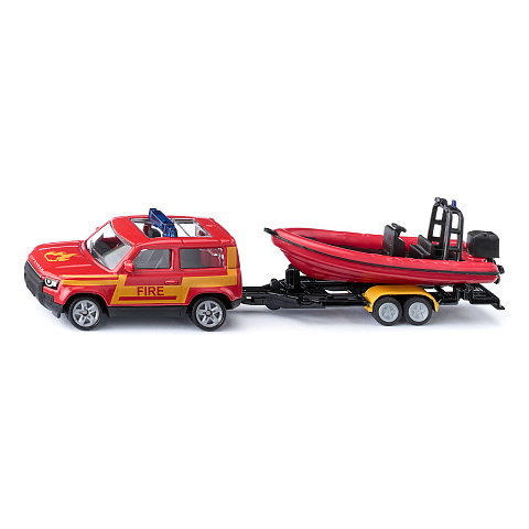 Siku Land Rover Defender with boat SUV-Modell Vormontiert