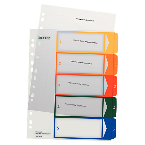 Esselte 12910000 Tab-Register Numerischer Registerindex Polypropylen (PP) Mehrfarbig