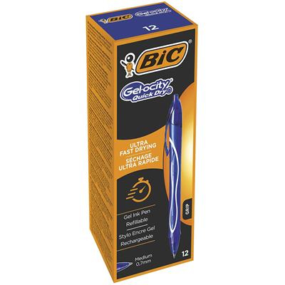 BIC Gel-ocity Quick Dry Blau Clip-on-Einziehkugelschreiber Medium 12 Stück(e)