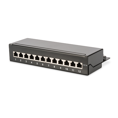Digitus Desktop CAT 6A, Klasse EA Patch Panel, geschirmt, schwarz