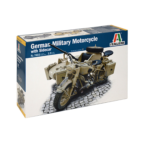 Italeri 7403 Military motorcycle model Montagesatz 1:9
