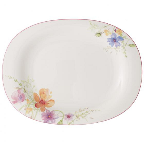 Villeroy & Boch Mariefleur Basic Porzellan Mehrfarbig Oval Servierschale