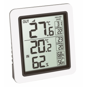 TFA-Dostmann INFO Elektronisches Umgebungsthermometer Drinnen/Draußen Schwarz, Grau