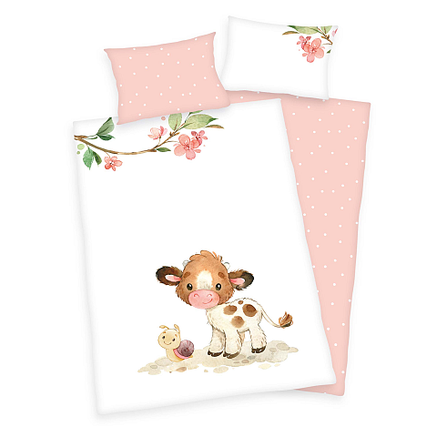 HERDING babybest® Bettwäsche - Süßes Kälbchen - flanell