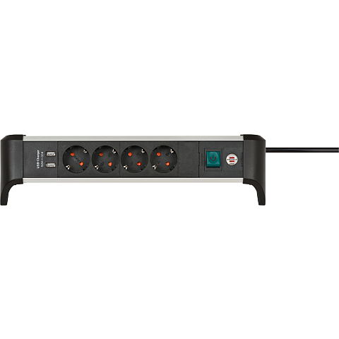 Brennenstuhl 1391040410 Verlängerungskabel 1,8 m 4 AC-Ausgänge Drinnen Schwarz, Silber