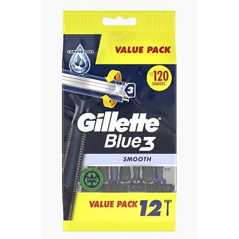 Gillette Blue3 Smooth 7702018541775 Manueller Rasierer Rasierapparat Schwarz, Blau
