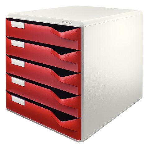 Leitz 52800028 Dateiablagebox Polystyrene Bordeaux, Grau