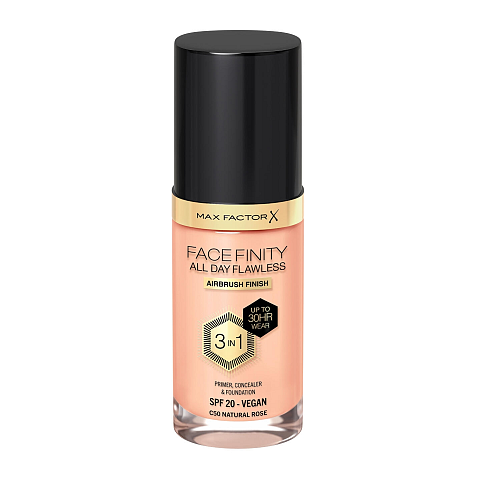 Max Factor Facefinity All Day Flawless 3 in 1 Pumpenflasche Creme C50 Natural Rose