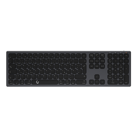 KeySonic KSK-8023BTRF (DE), Full-Size Aluminium Tastatur, Bluetooth® & RF, für Windows® und macOS®, anthrazit/schwarz
